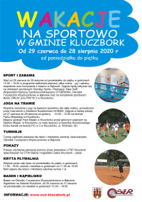 plakat wakacje na sportowo 2020